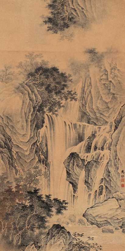 马骀 山水 立轴